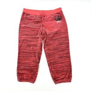 Vintage Juicy Couture Velour Cropped Track Pants Sweatpants Crown Logo Size M